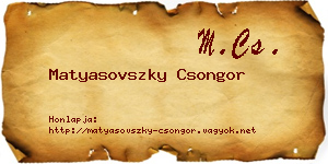 Matyasovszky Csongor névjegykártya